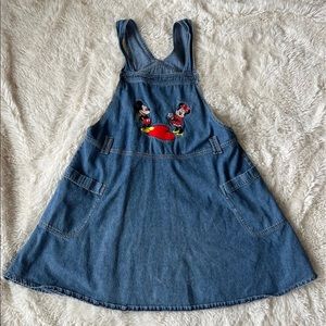 Mickey inc. Disney and Minnie jumper denim jean dress overall sz xl vintage